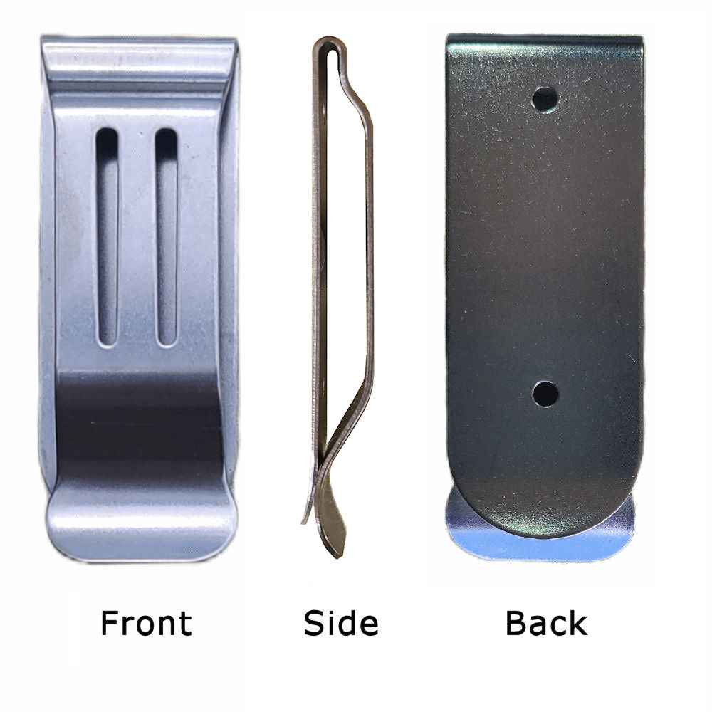 Stainless steel belt clip, TWO WIDTHS - 2-PACK