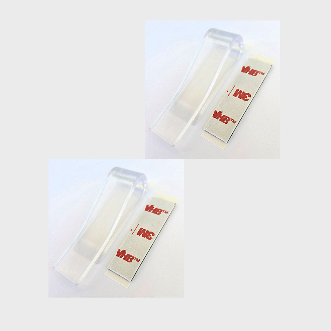 2-PACK Clear version of our Original Clip in acrylic, both with 3M adhesives.