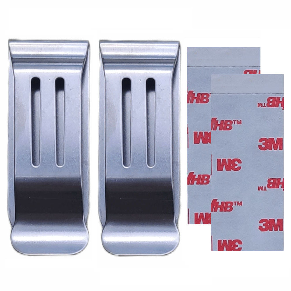 Stainless steel belt clip, TWO WIDTHS - 2-PACK